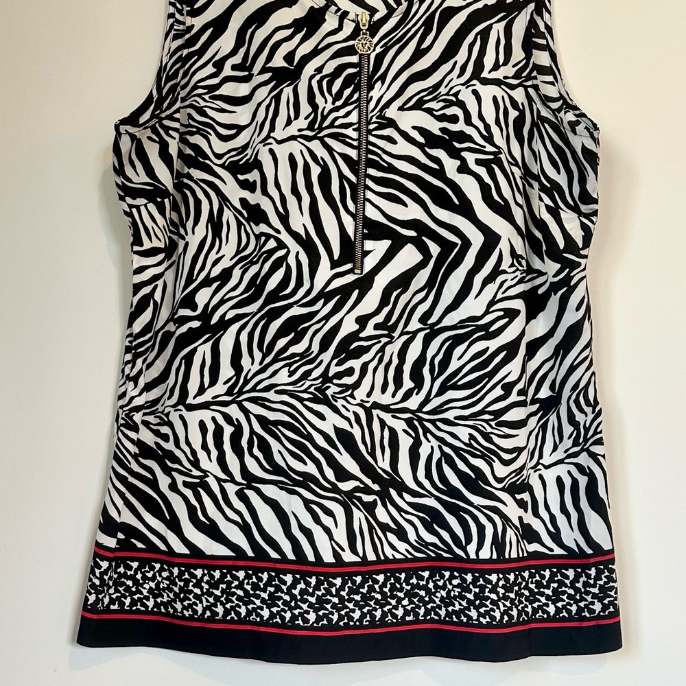 Anne Klein Black and White Zebra Print Top - Size: Extra Large - Picture 5 of 6